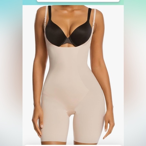 NWT SHAPERX Shapewear Tummy Control Open Bust Thigh Slimmer Body Shaper - Picture 1 of 8